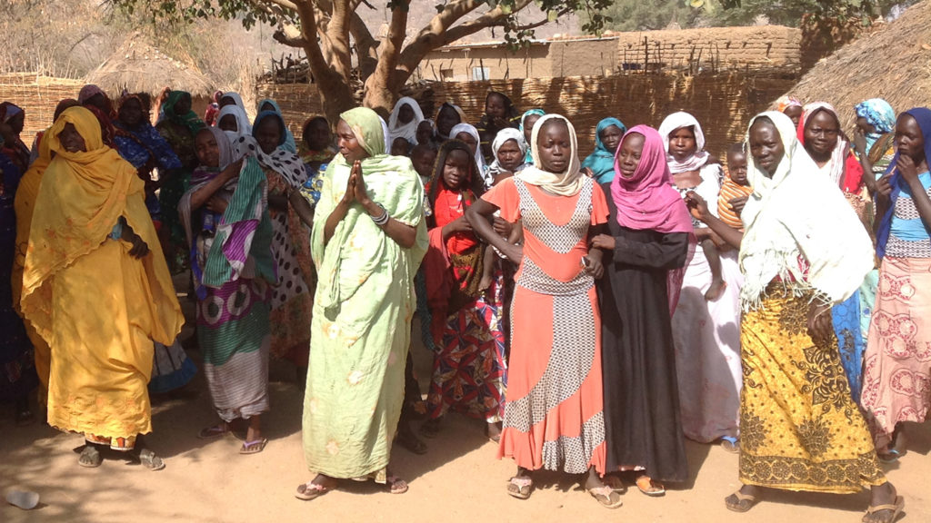 Alcune donne nel loro villaggio nel sud del Chad.