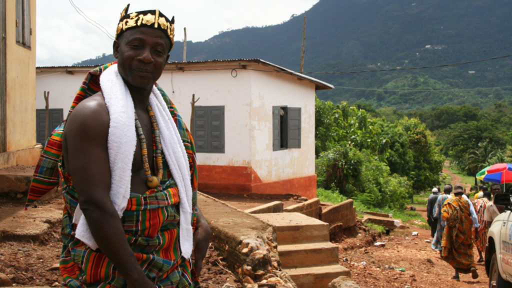 A photo of Azakpe Komi Edjodjiname, standing in the district of Klouto, Togo.