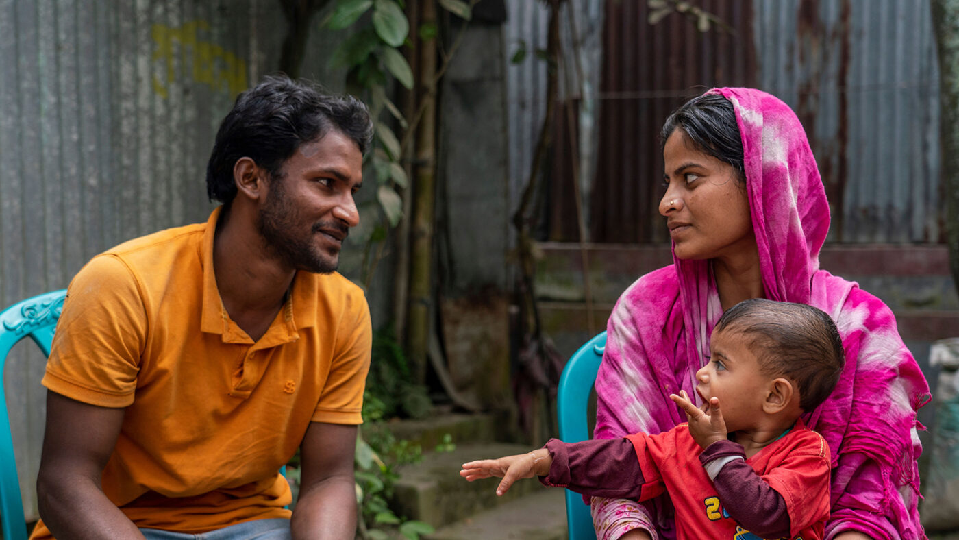 shamima con suo marito e sua figlia